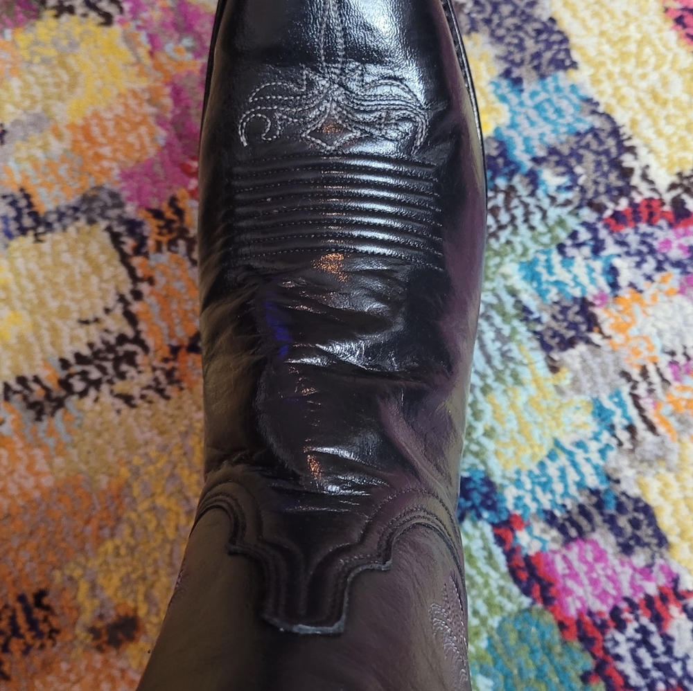 Lucchese Woman's NEW Black Boots size 8B with San Antonio Spurs Logo Embroidered - Picture 13 of 16